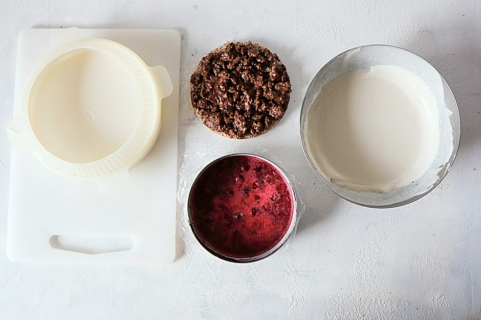 муссовый торт черный лес с вишней сборка