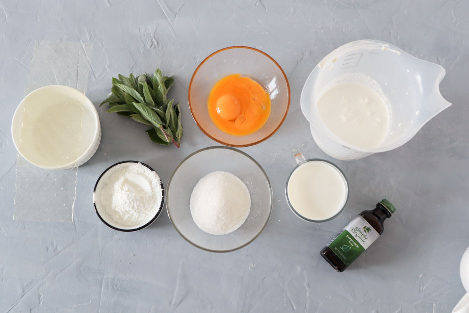 ингредиенты для мятного мусса