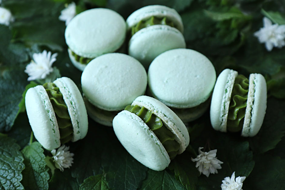 макарон с чаем матча